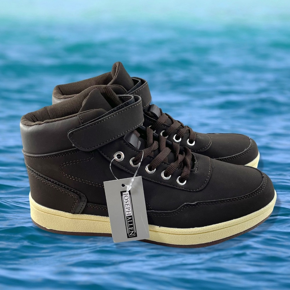 NEW Joseph Allen kids hi-top brown shoes sneakers